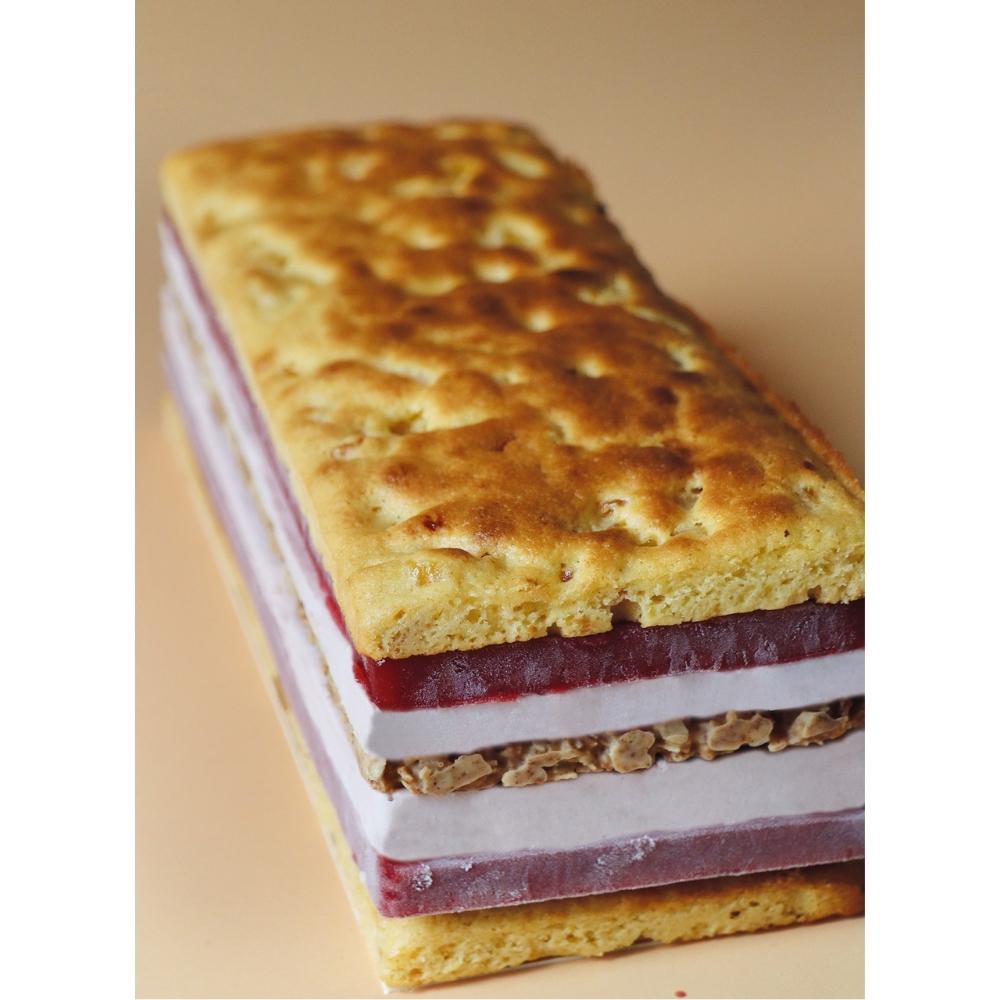 Couche layer cake abricot framboise